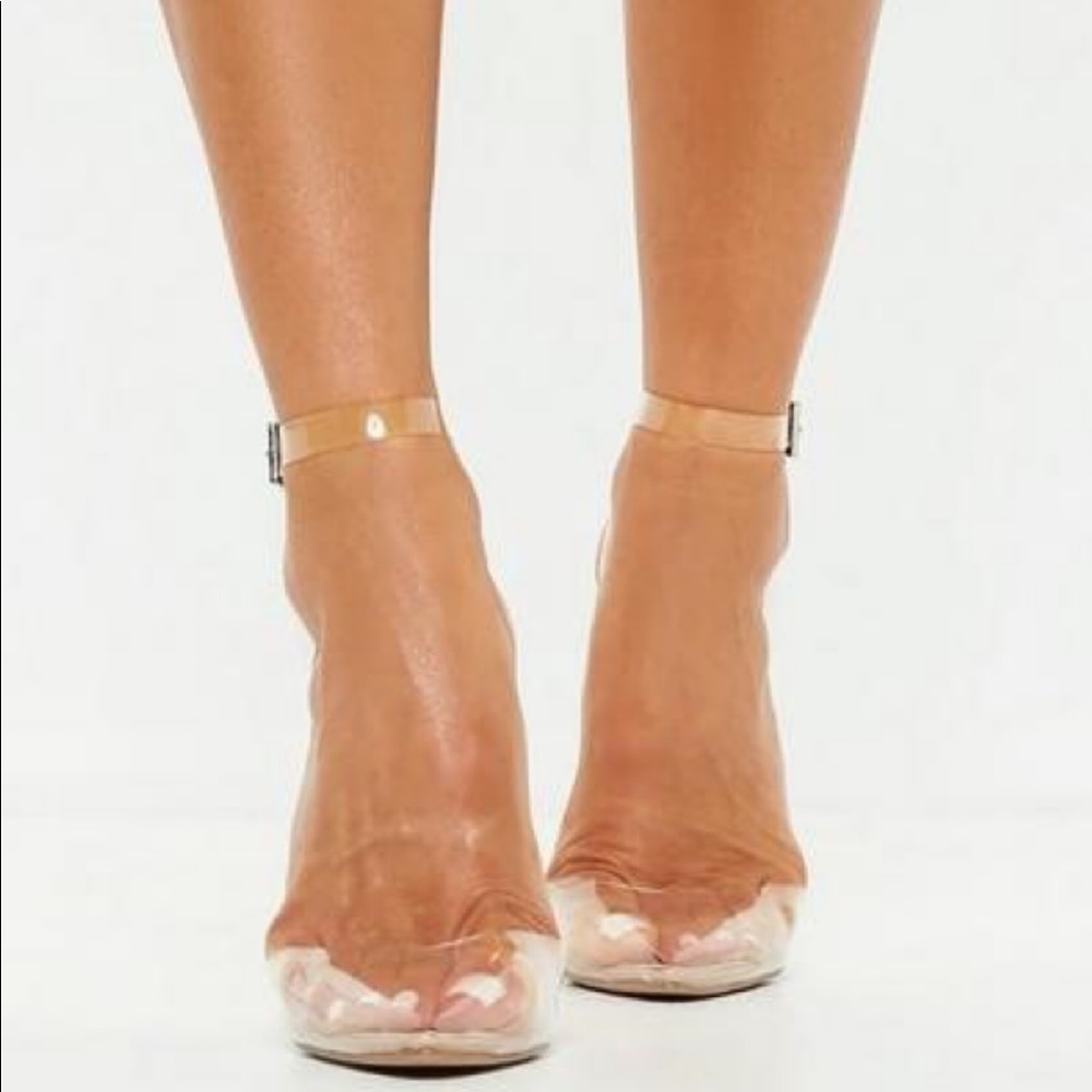 #Missguided nude/clear pointed toe heels - Picture 3 of 4